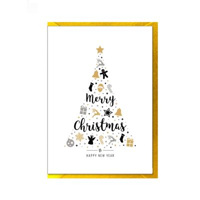 Tarjeta plegable vertical, XMAS FIR