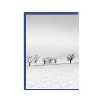 Vertical folded card, FOREST IN THE SNOW