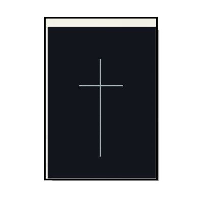 Vertical folded card, CROSS with lacquer finish