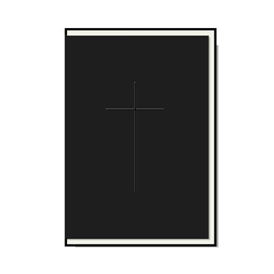 Carte pliée verticale, CROIX avec finition laquée