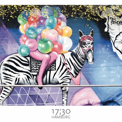 Poster A3 (29.7 x 42cm), BALLOON ZEBRA