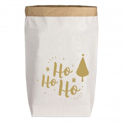 Paperbags Large weiss, HO HO HO, gold
