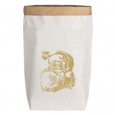 Paperbags Large weiss, WEIHNACHTSMANN, gold
