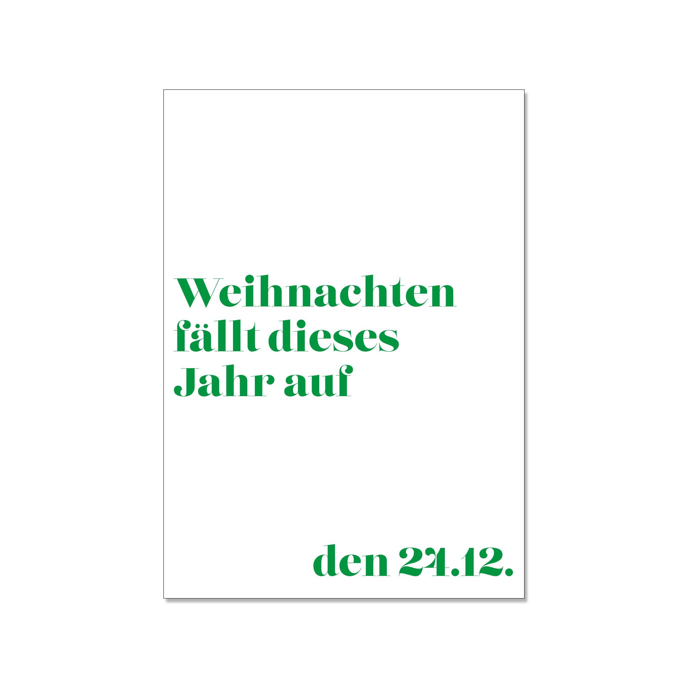 Cartolina in su, IL NATALE CADA IL 24 DICEMBRE DI QUEST'ANNO