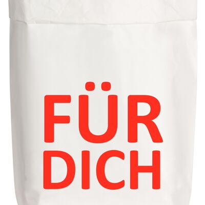 Paperbags Small weiss, FÜR DICH, rot