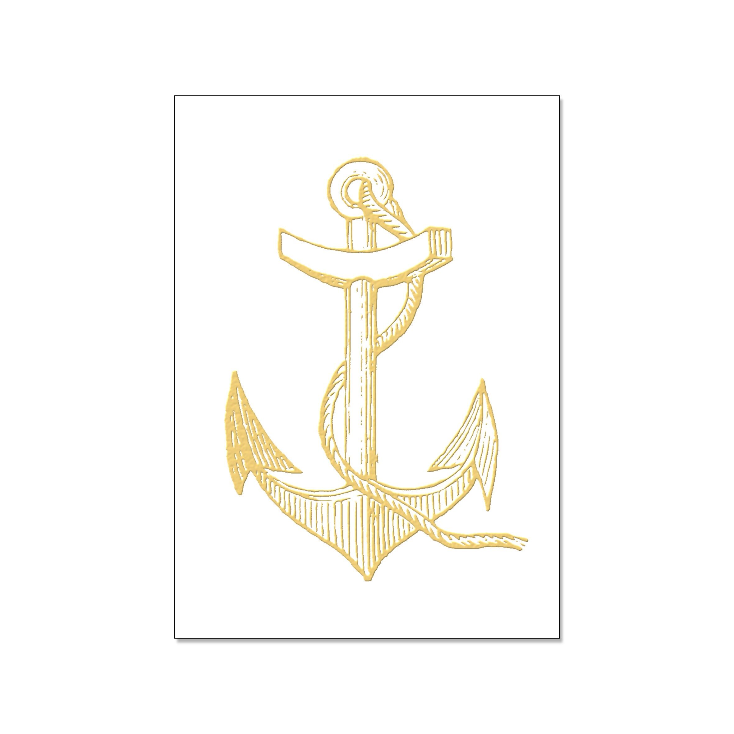 Cartolina con ritratto, ANKER con goffratura a caldo in oro