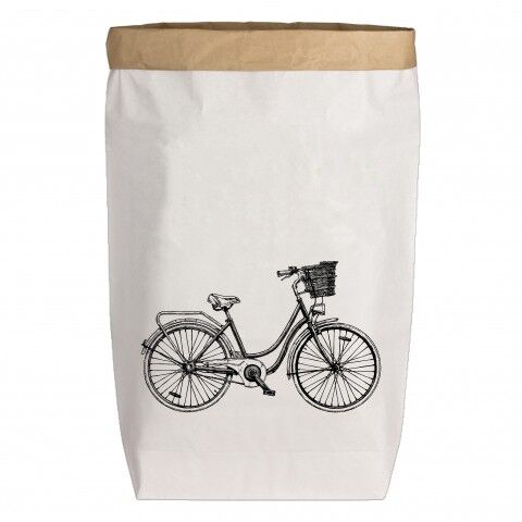 Sacchetti di carta Large bianco, BICICLETTA, grigio scuro