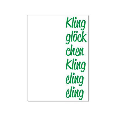 Carte postale portrait, KLING GLÖCKCH EN KLING ELING ELING, vert