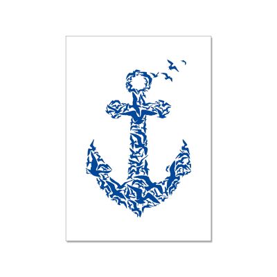 Cartolina alta, ANKER (gabbiani blu)