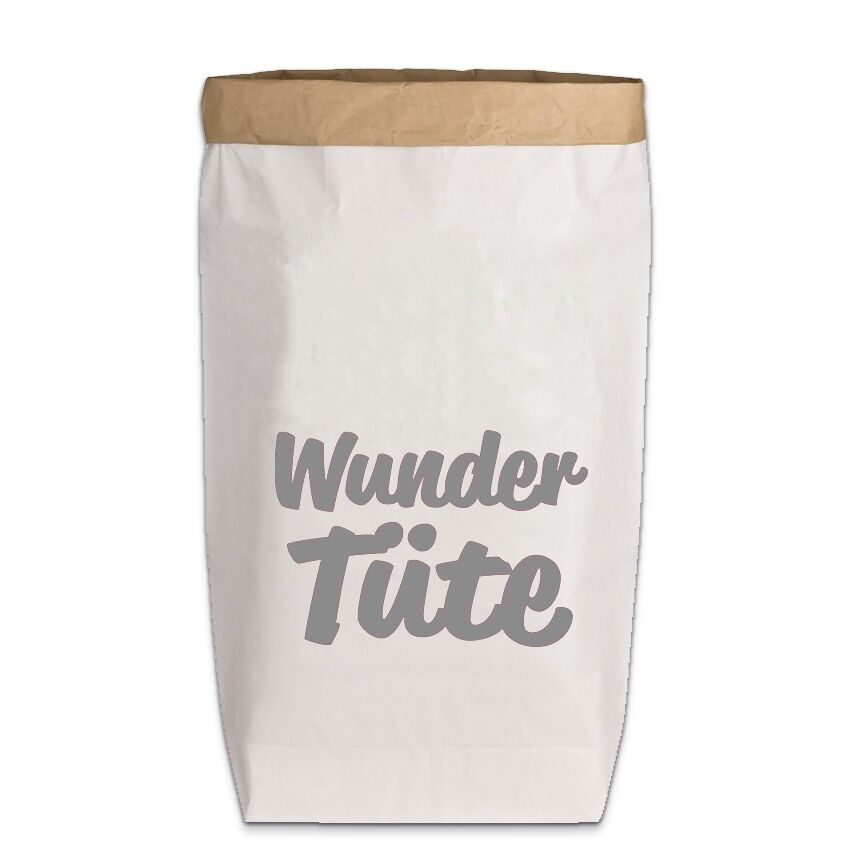 Sacchetti di carta grandi bianchi, WONDER BAG (LETTERE ATTUALI), grigio scuro