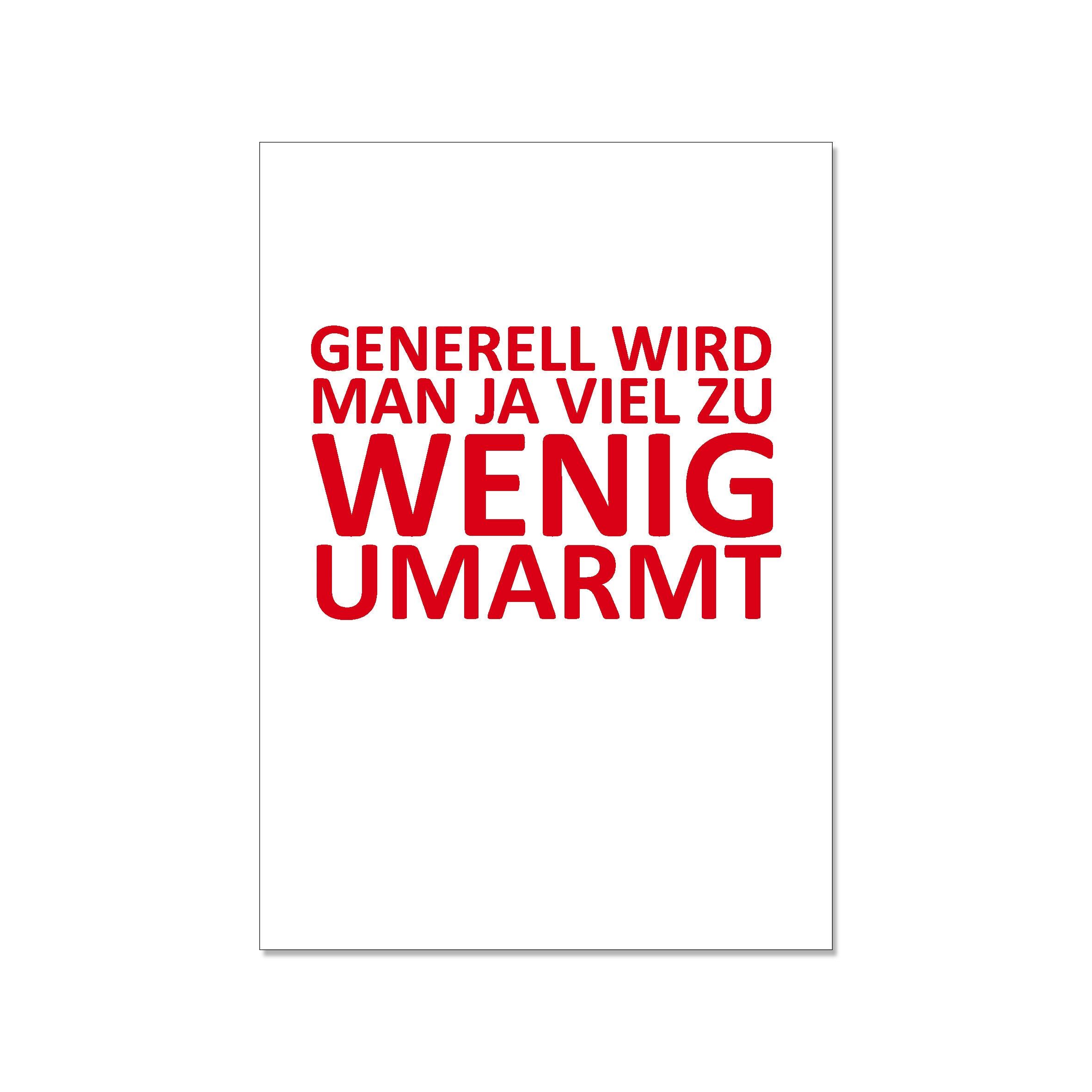 Cartolina alta, IN GENERE SEI ABBRACCIATO TROPPO POCO