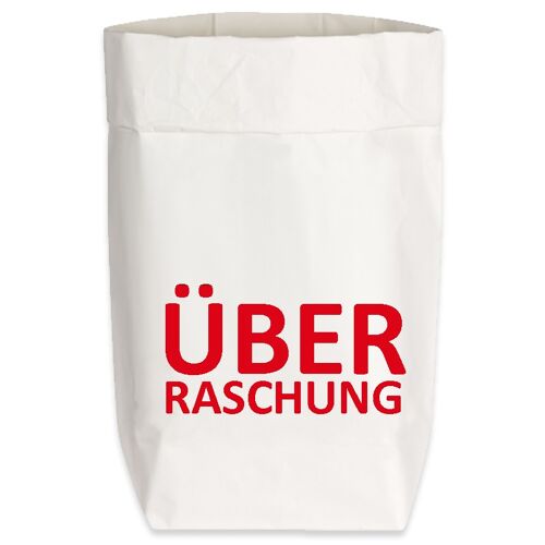 Paperbags Small weiss, ÜBERRASCHUNG, rot
