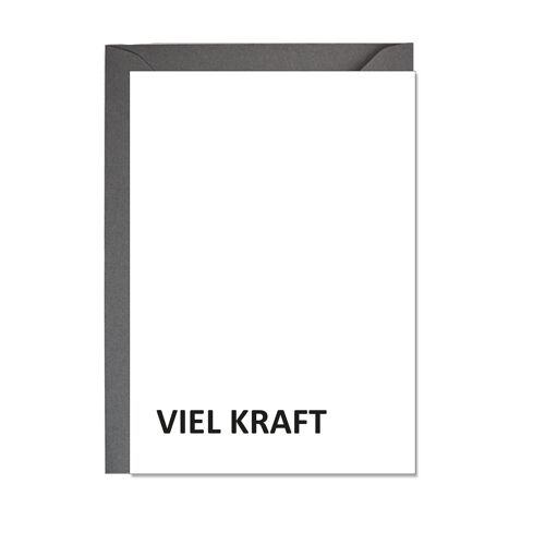 Faltkarte hoch, VIEL KRAFT, schwarz