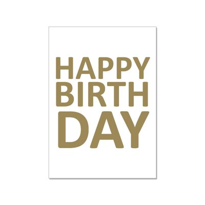Cartolina alta, BUON COMPLEANNO, oro