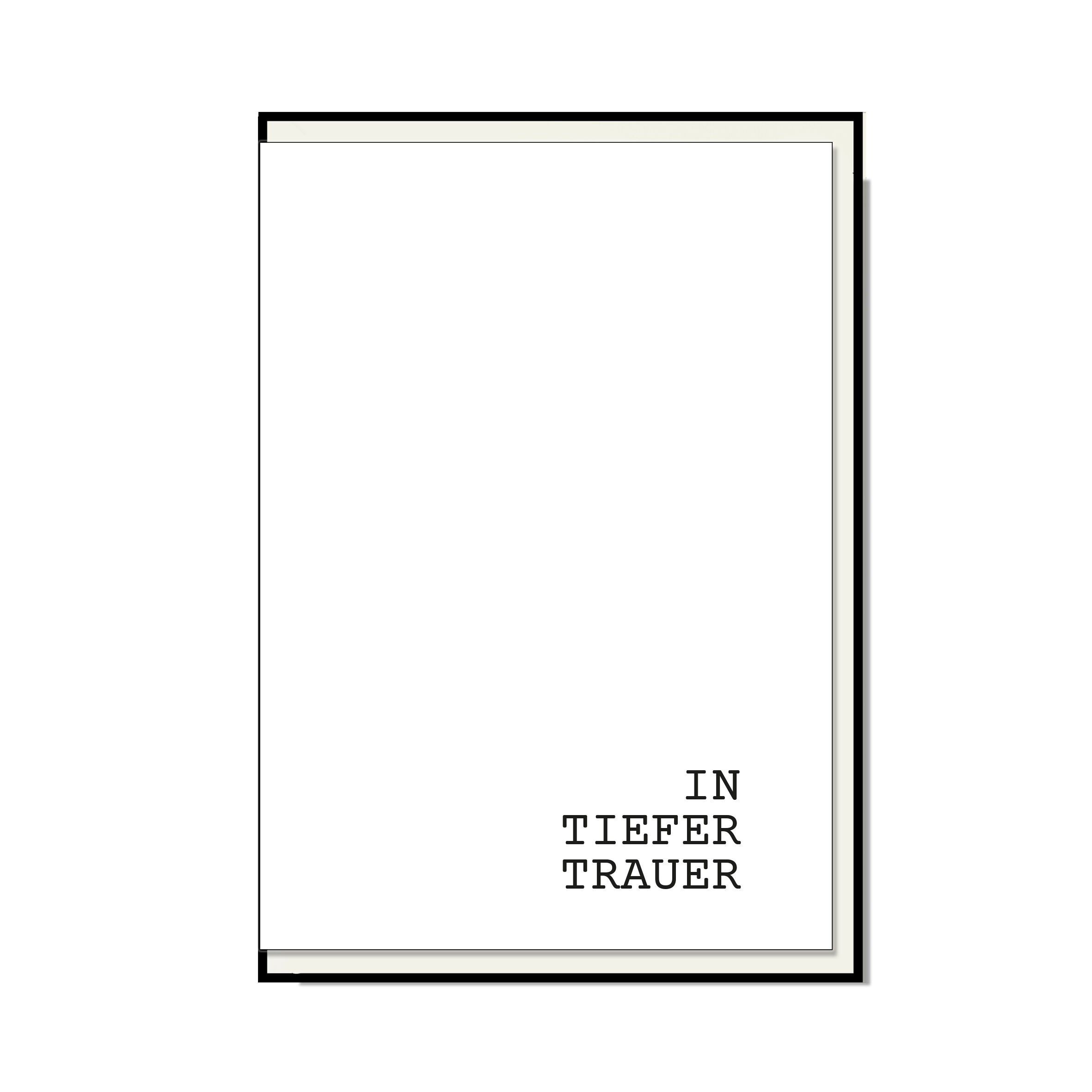 Biglietto pieghevole verticale, IN DEEP LOURNING, nero
