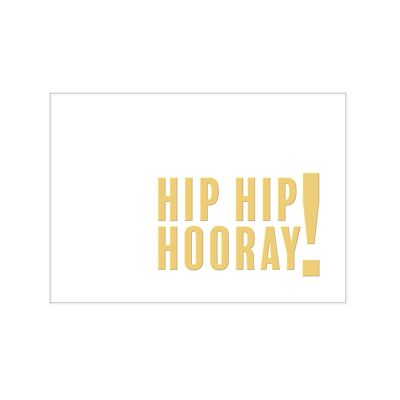 Paysage de carte postale, HIP HIP HOORAY ! avec dorure à chaud en or