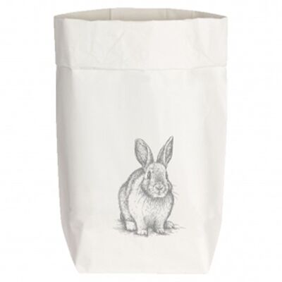 Paperbags Small white, RABBIT SITTING, grey