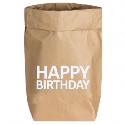 Paperbags Small nature, HAPPY BIRTHDAY, white