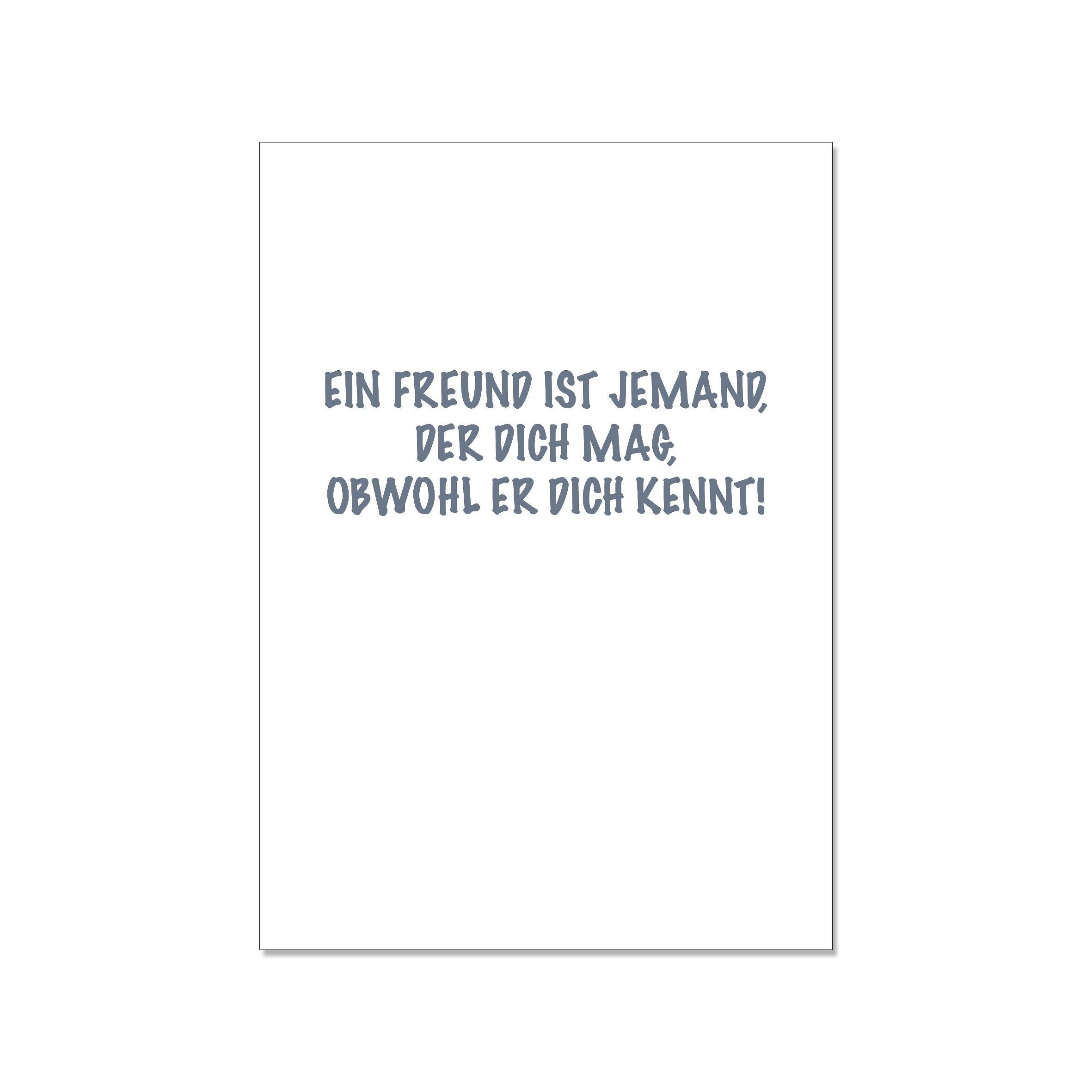 Cartolina in alto, UN AMICO È QUALCUNO A CUI PIACI ANCHE SE TI CONOSCONO!