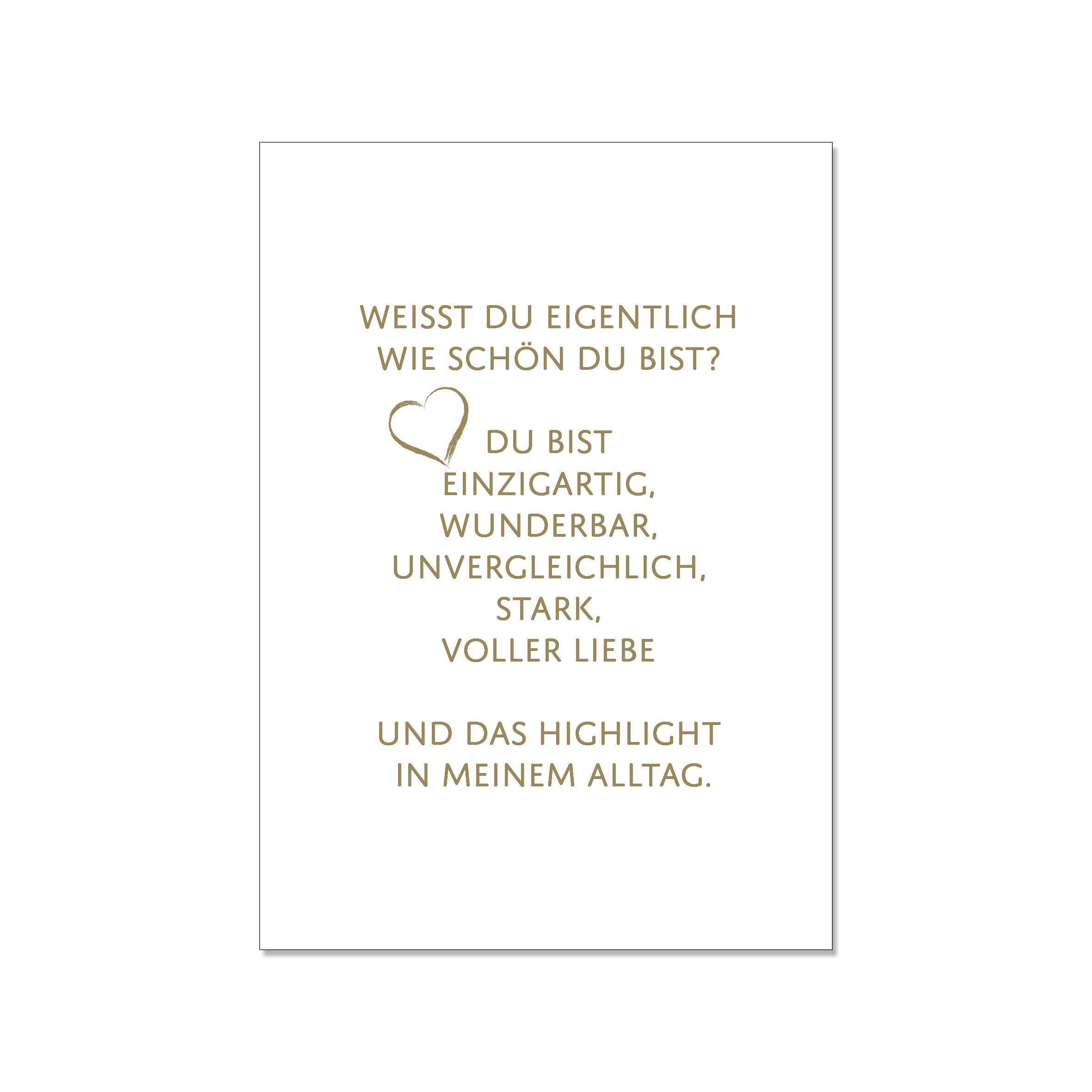 Cartolina in alto, SAI DAVVERO QUANTO SEI BELLA? SEI UNICO, MERAVIGLIOSO, INCOMPARABILE