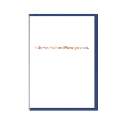 Carte pliée vers le haut, NON ENVOYÉE DEPUIS MON IPHONE