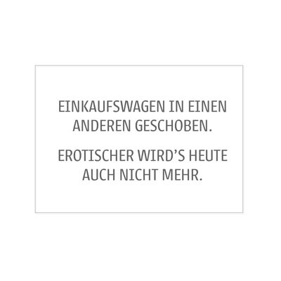 Postkarte quer, EINKAUFSWAGEN IN EINEN ANDEREN GESCHOBEN. EROTISCHER WIRD'S HEUTE NICHT MEHR