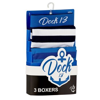 Dock13 Hommes Boxer Maritime (Lot de 3 Boxers Hommes) (Bleu Clair) 2
