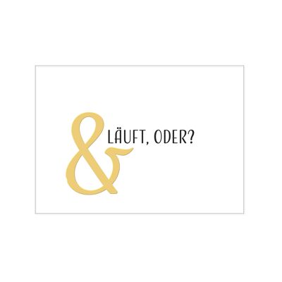 Cartolina di lato, & CORRERE, O? con stampa a caldo in oro