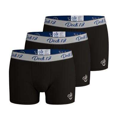 Dock13 Men's Briefs (3-Pack Boxer Shorts Men) (Black)