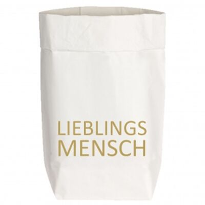 Paperbags Small weiss, LIEBLINGS MENSCH, gold