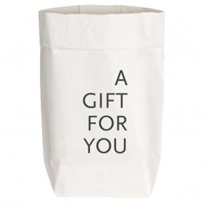 Paperbags small white, A GIFT FOR YOU, grey
