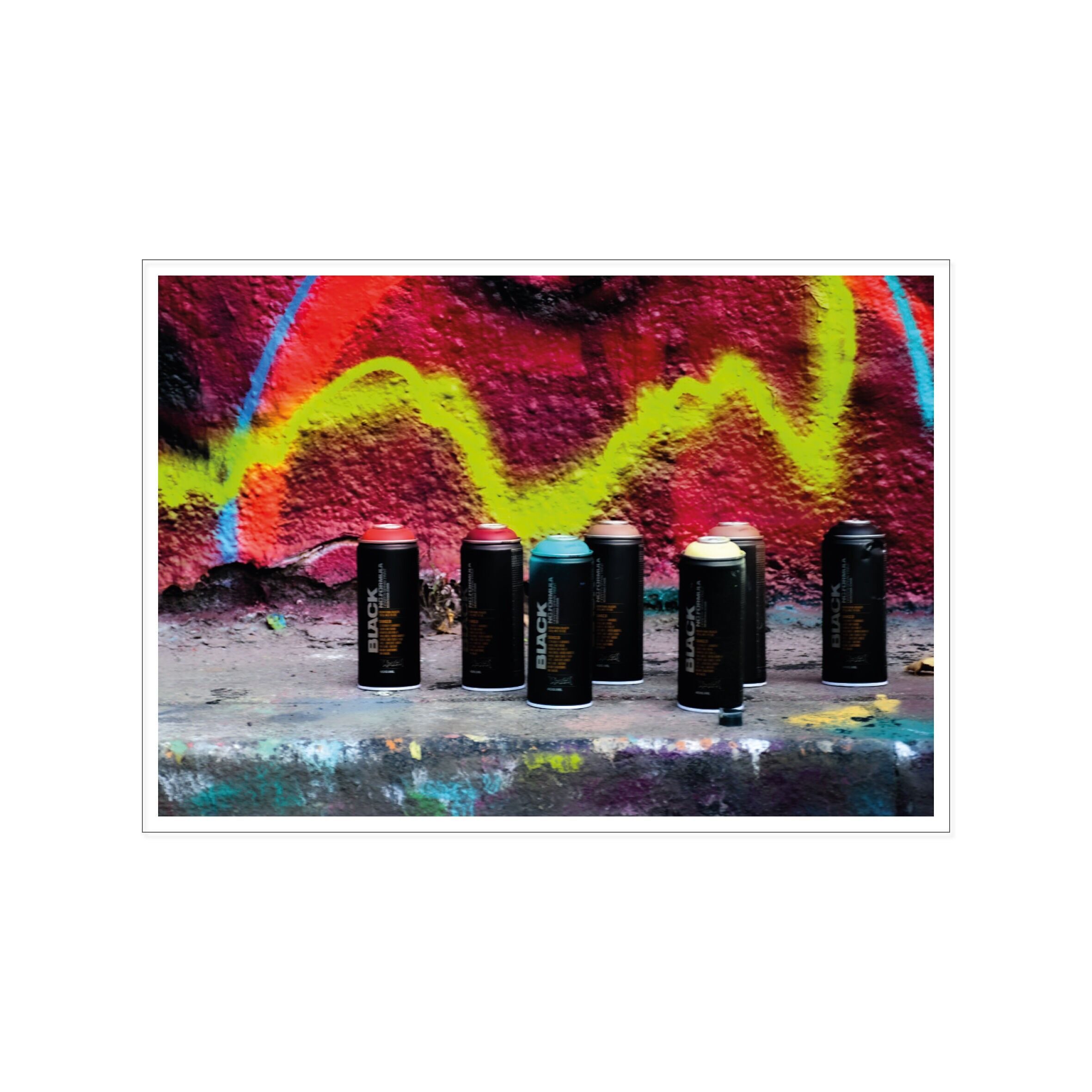 Paesaggio da cartolina, street art, BOMBOLE SPRAY