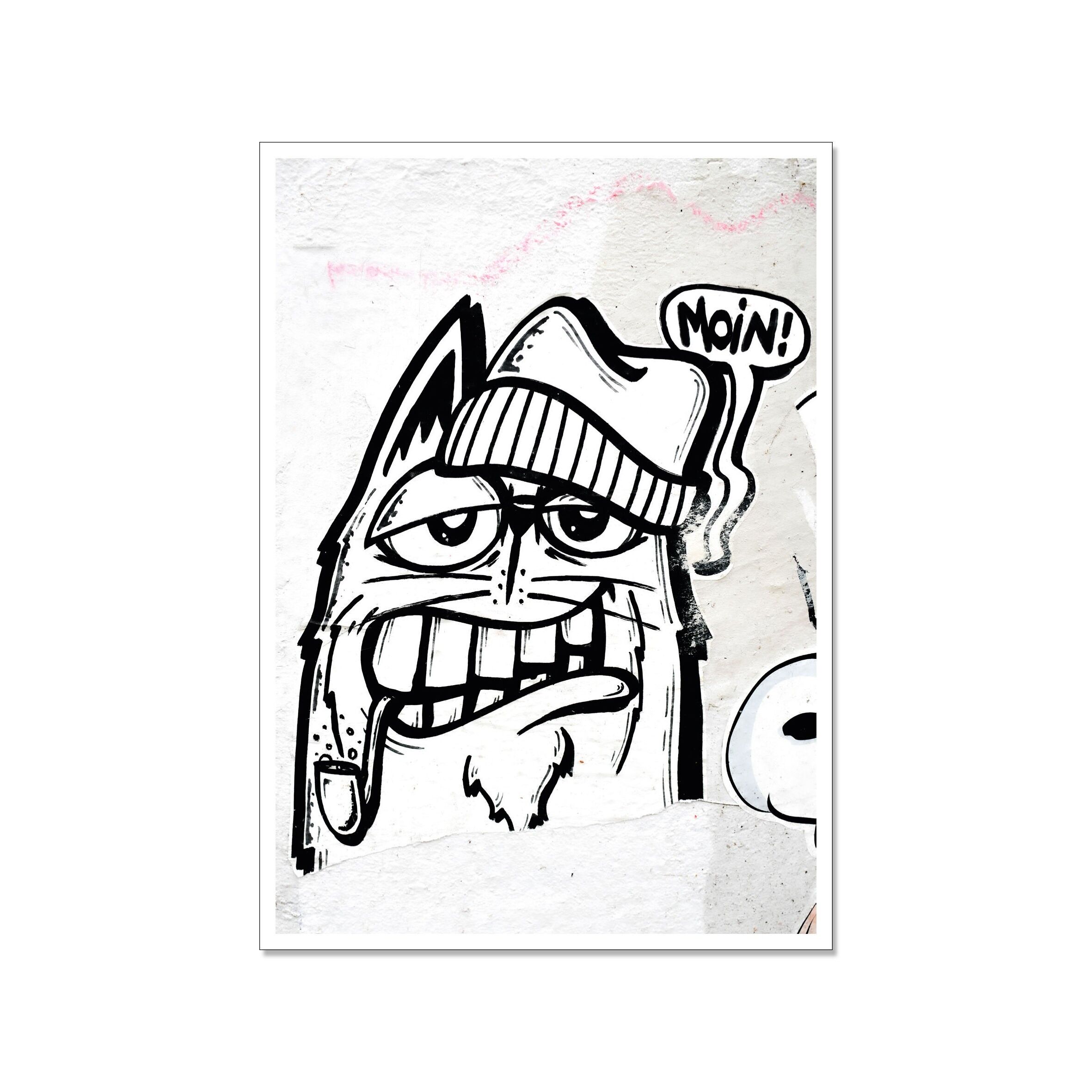 Cartolina, street art, MOIN! GATTO