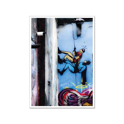 Postcard high, street art, BATMAN AND ROBIN