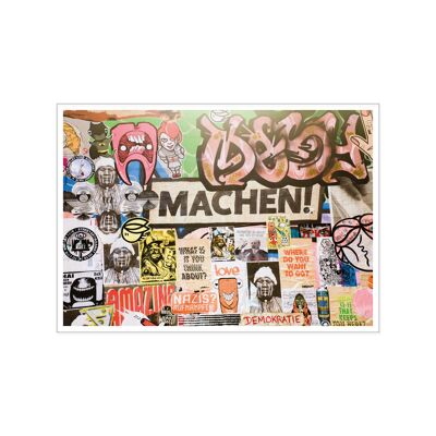 Postkarte quer, Streetart, MACHEN!