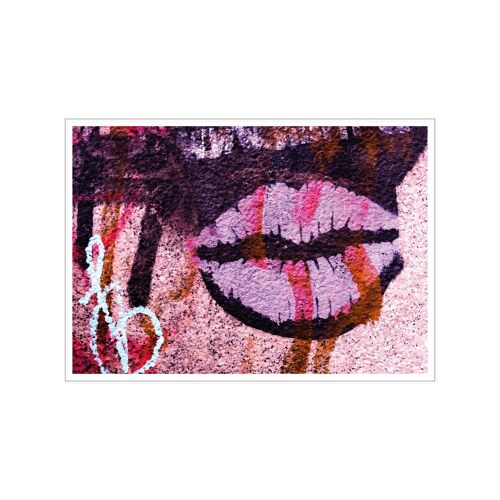 Postkarte quer, Streetart, LIPS