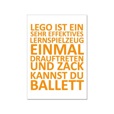 Cartolina, LEGO È UN GIOCATTOLO DIDATTICO MOLTO EFFICACE, arancione