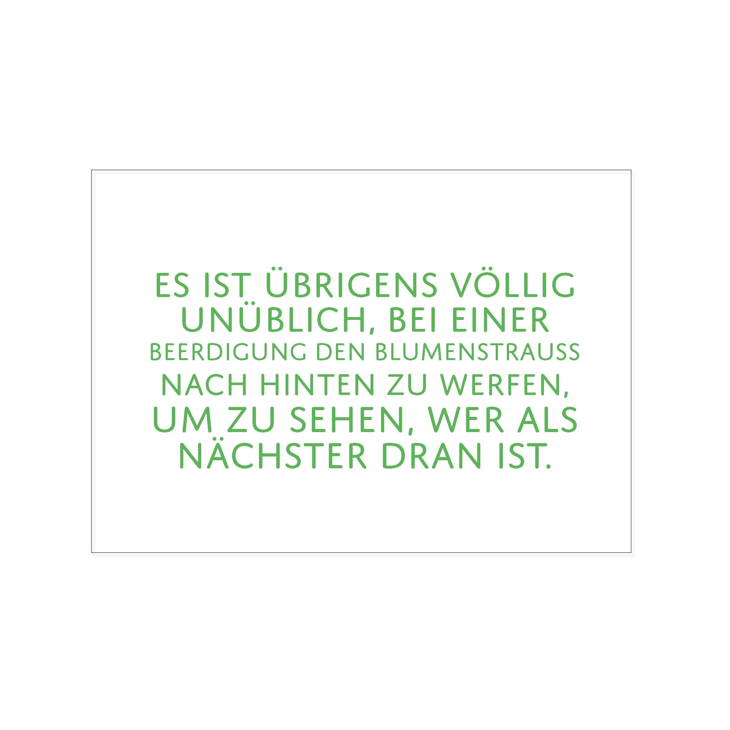 Paesaggio da cartolina, TRA L'ALTRO È COMPLETAMENTE INSOLITO METTERE UN MAZZO SUL RETRO A UN FUNERALE