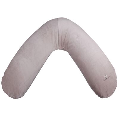 Coussin de maternité 160 cm déhoussable -Taupe