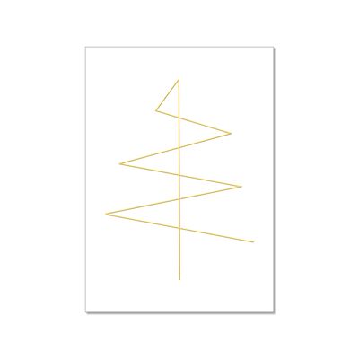 Postcard high, very simple CHRISTMAS TREE finished with hot foil