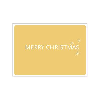 Paysage de carte postale, MERRY CHRISTMAS raffiné avec dorure à chaud