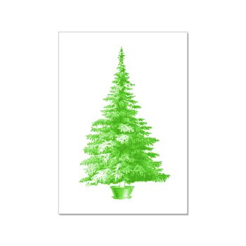 Carte postale haute, SAPIN DE NOËL, vert