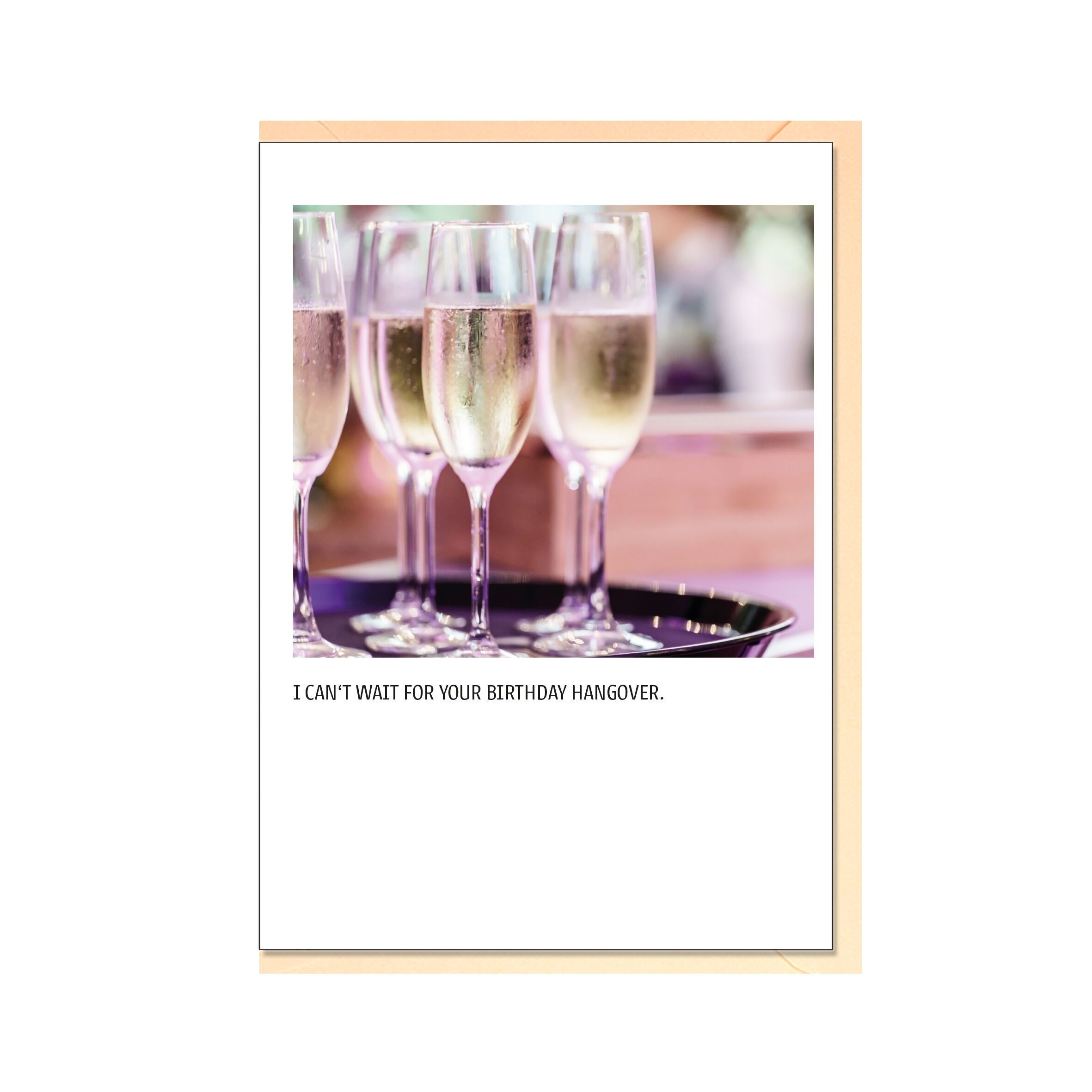 Biglietto piegato in verticale, NON VEDO L'ORA DELLA TUA Sbornia di compleanno