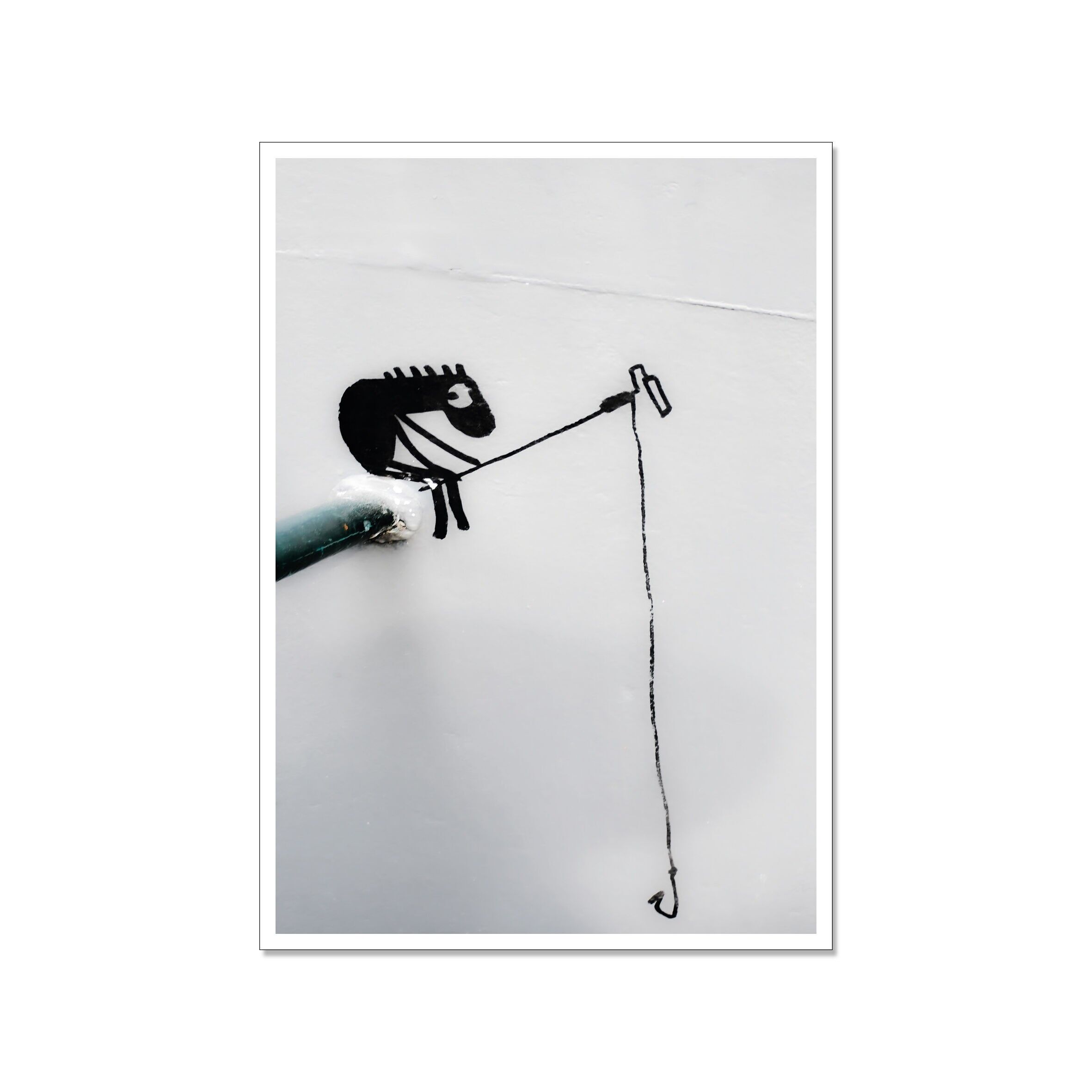 Cartolina alta, street art, PESCA