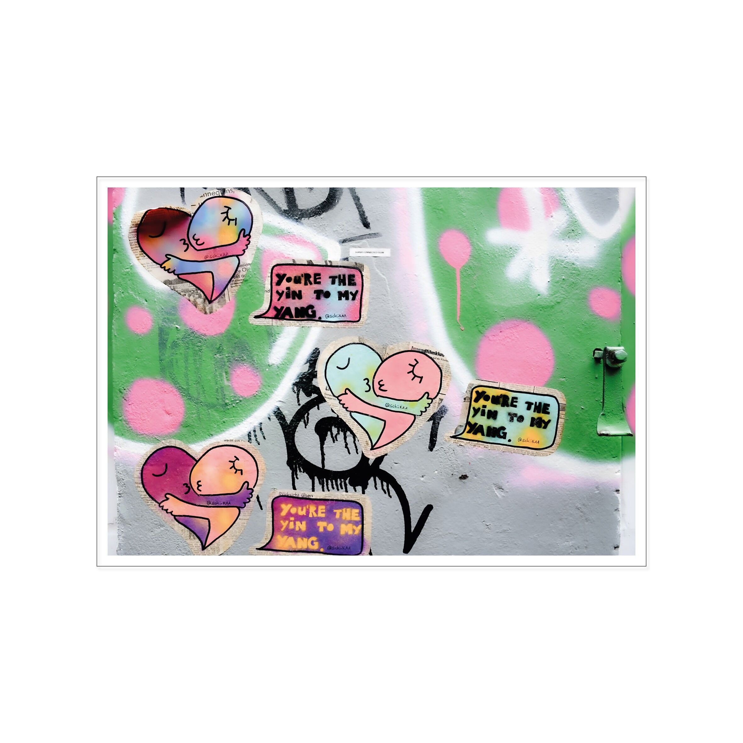 Paesaggio da cartolina, street art, YIN E YANG