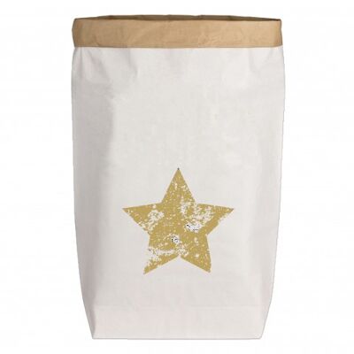 Paperbags Large white, STAR, gold