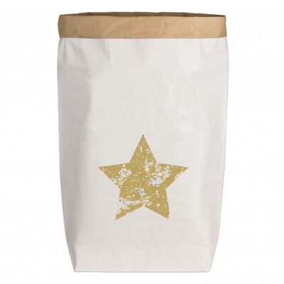 Sacs en papier Grand blanc, STAR, or