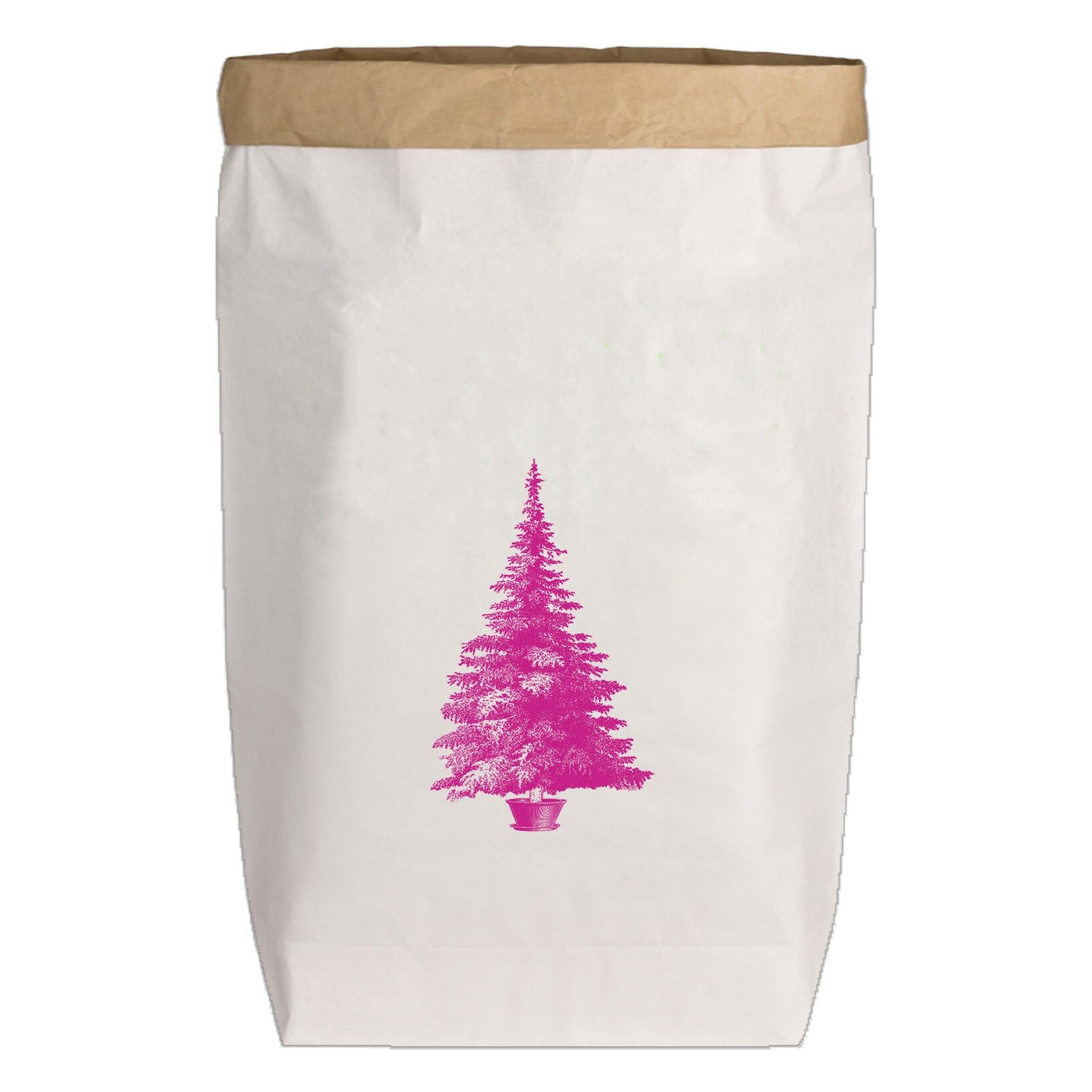 Paperbags Large bianco, ALBERO DI NATALE, rosa neon