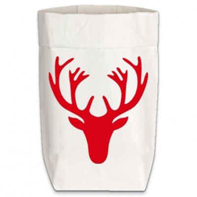 Sacs en papier Small blanc, ANTLER, rouge