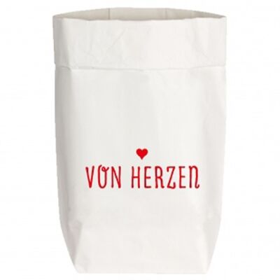 PaperBags Small white, FROM HERZEN, red